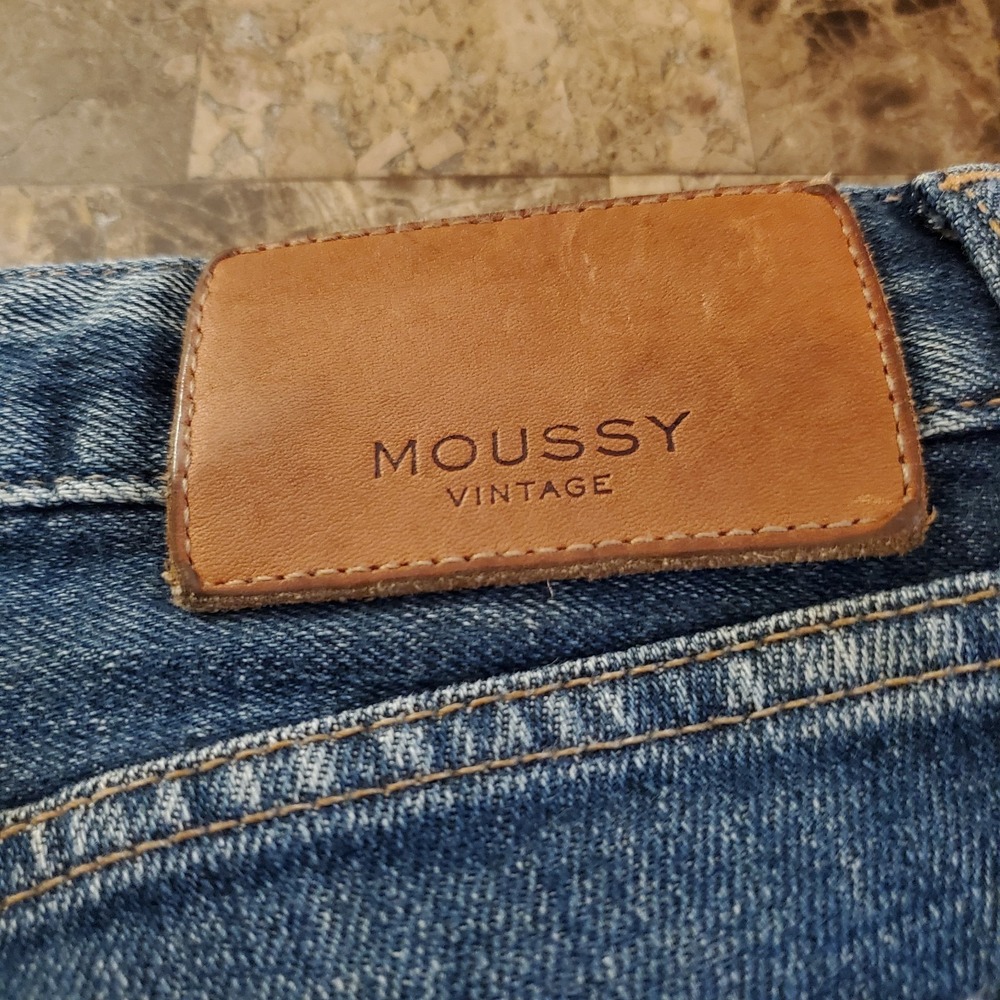 Moussy Vintage Jeans Women 26 Mid Rise Ankle Tapered Distressed Blue Chic Japan - Picture 16 of 16